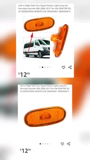 Volkswagen Golf Jetta Side Marker Light Genuine 2E0945061CCrafter Panel van 2010-2016 Side Marker Li