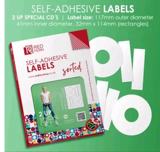 Redfern CD Special 2UP 41mm labels. 57 sheets.