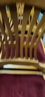 Extendable oak dining table and 6 chairs