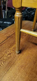 6-oak wood dining table chairs
