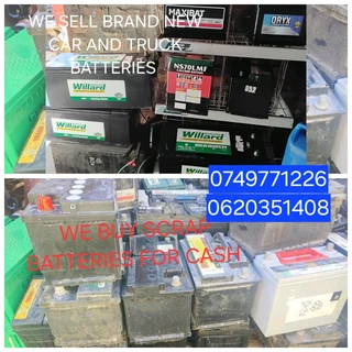 Brand new trucks&amp;car batteries for sale from R750. We buy scrap batteries as well