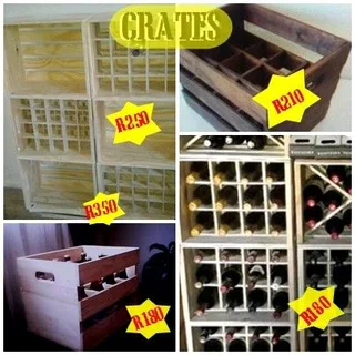 Stackable wooden wine crates