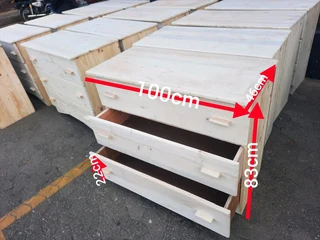Chest of Drawers in Raw Pine for R1100 each