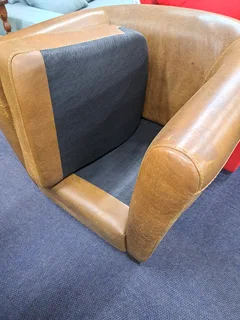 Occasional Chair in Brown leather for Sale