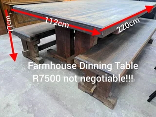 Farmhouse Table with Benches for Sale