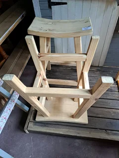 Bar Stools in Raw Pine for Sale