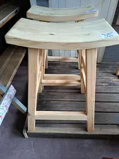 Bar Stools in Raw Pine for Sale