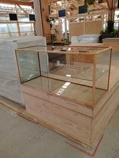 Custom made glass display cabinets