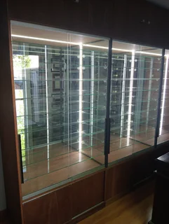 Custom made glass display cabinets