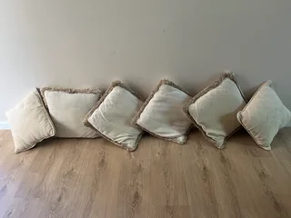 6 textured scatter cushions