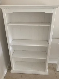 White wooden bookshelf