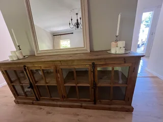 Solid wood side table and seever