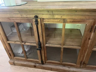 Solid wood side table and seever