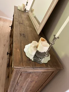 Solid wood side table and seever