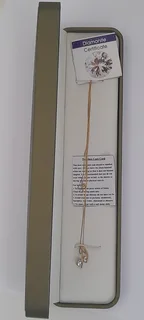 Very Dainty 9ct Gold Chain with 9ct Gold Pendant. Pendant with 2 Diamonite Stones