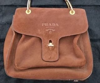 Vintage suede Prada ladies handbag