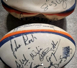 Rugby ball collection for sale signed