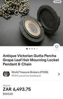 Vintage mourning locket pendant