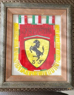 Framed ferrari vintage pennant height of the pennant