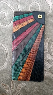 Vintage Pierre cardin 1980s Snakeskin and leather clutch bag