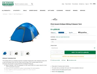 First Ascent Eclipse Tent