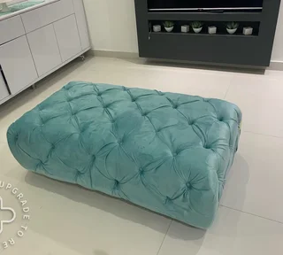 Large velvet ottoman
