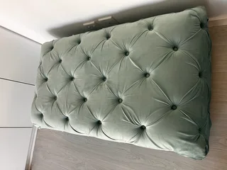 Large velvet ottoman