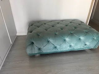 Large velvet ottoman