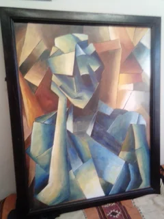 Abstract Poster framed : 1987-Glen McMurdo Artwork- Large Photo Framed &#34;88.5 x 111.5&#34;