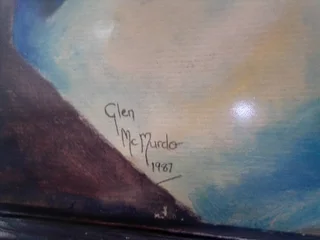 Abstract Poster framed : 1987-Glen McMurdo Artwork- Large Photo Framed &#34;88.5 x 111.5&#34;