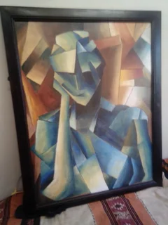 Abstract Poster framed : 1987-Glen McMurdo Artwork- Large Photo Framed &#34;88.5 x 111.5&#34;