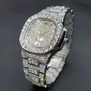 Extremely Luxurious Imported Excellent Quality Hip Hop Iced Out Half Moon Watches.