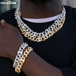 Extremely Luxurious Imported Excellent Quality Hip Hop Iced Out Cuban and Prong Chains Sets.