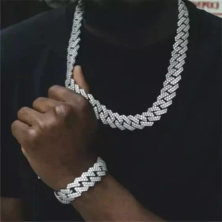 Extremely Luxurious Imported Excellent Quality Hip Hop Iced Out Cuban and Prong Chains Sets.