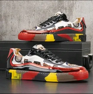 Exclusive Imported Excellent Quality Street Style Medusa High Cut Sneakers.