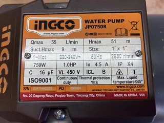 INGCO Water Pump with Auto Controller