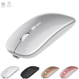 Rechargeable, Wireless,Mouse, (Bluetooth 5.2 &amp; USB) Portable for Laptop, Desktop, &amp; Tablet