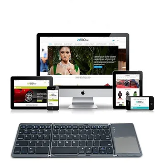 B033 Ultra-Link Rechargeable Foldable 64 Keys Bluetooth Wireless Keyboard with Touchpad