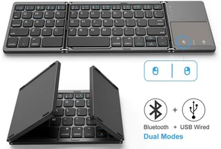 B033 Ultra-Link Rechargeable Foldable 64 Keys Bluetooth Wireless Keyboard with Touchpad