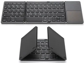 B033 Ultra-Link Rechargeable Foldable 64 Keys Bluetooth Wireless Keyboard with Touchpad