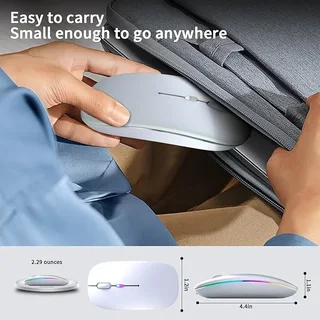 Rechargeable, Wireless,Mouse, (Bluetooth 5.2 &amp; USB) Portable for Laptop, Desktop, &amp; Tablet