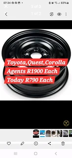 Toyota Quest and Corolla rims and hubcaps