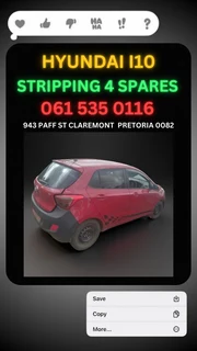 Hyundai i10 stripping for spares Call or Whatsapp me 0615350116