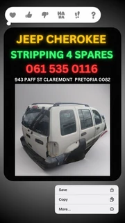 Jeep Cherokee stripping for spares Call or Whatsapp me 0615350116