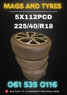 5×112pcd 225/40/R18 mags and tyres R8000 Call or WhatsApp me 0636348112