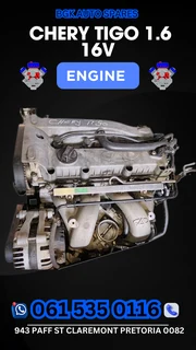 Chery tigo 1.6 16v engine R20000 Call or Whatsapp 0615350116