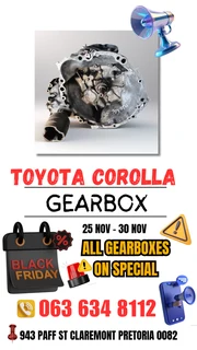 Toyota corolla gearbox Call or Whatsapp me 0615350116