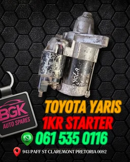 Toyota yaris 1kr starter Whatsapp me today 0615350116