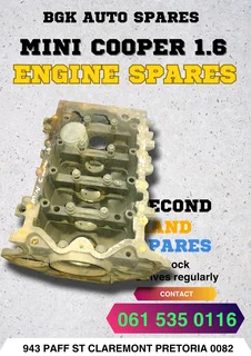 Mini cooper 1.6 engine spares Whatsapp me for prices 063 149 6230