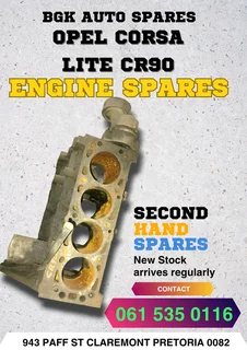 Opel corsa lite cr90 engine spares Whatsapp me for prices 063 149 6230